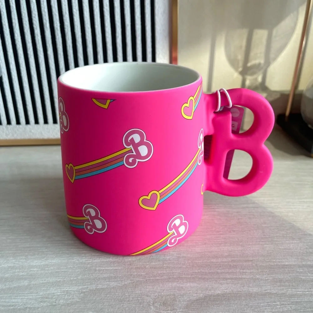 21 oz Hot Pink Ceramic Barbie Coffee/Tea Mug With B Handle